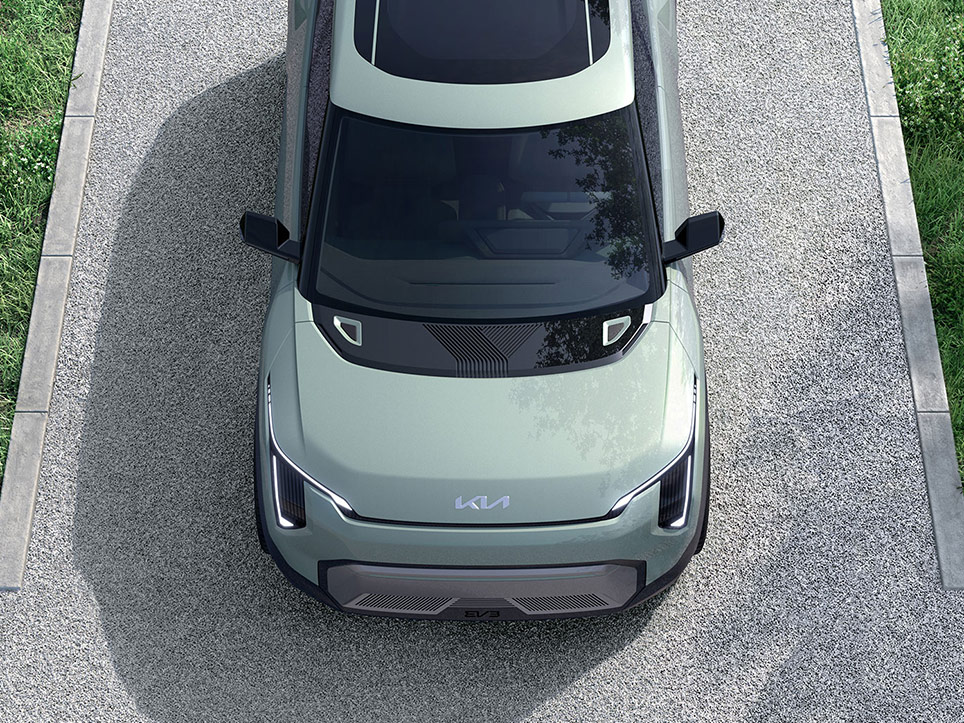 Kia EV3 Concept, Vogelperspektive, Motorhaube