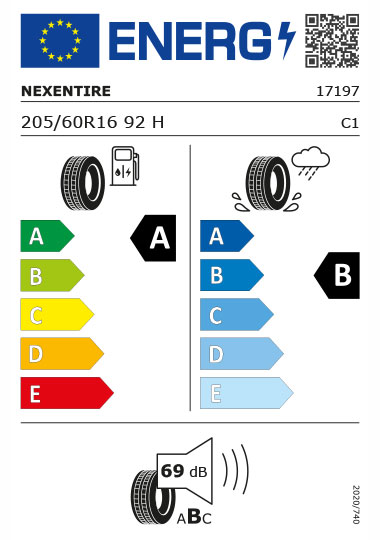 Kia Tyre Label  - nexen-17197-205-60R16 