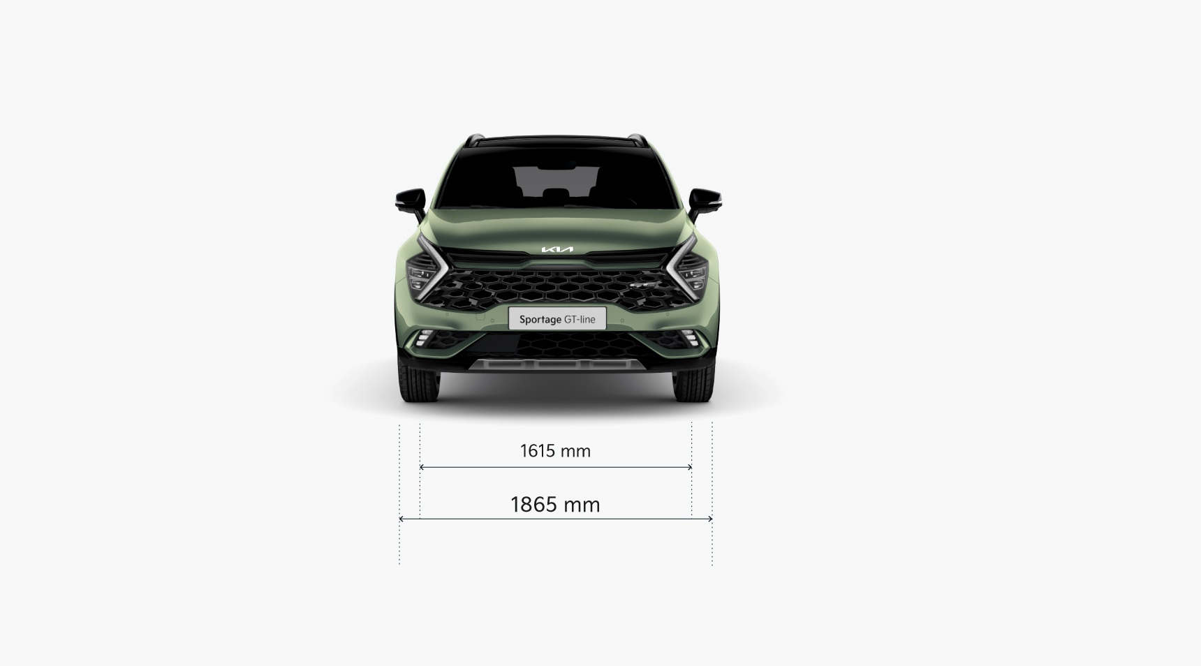 Kia Sportage, Abmessungen, Frontansicht