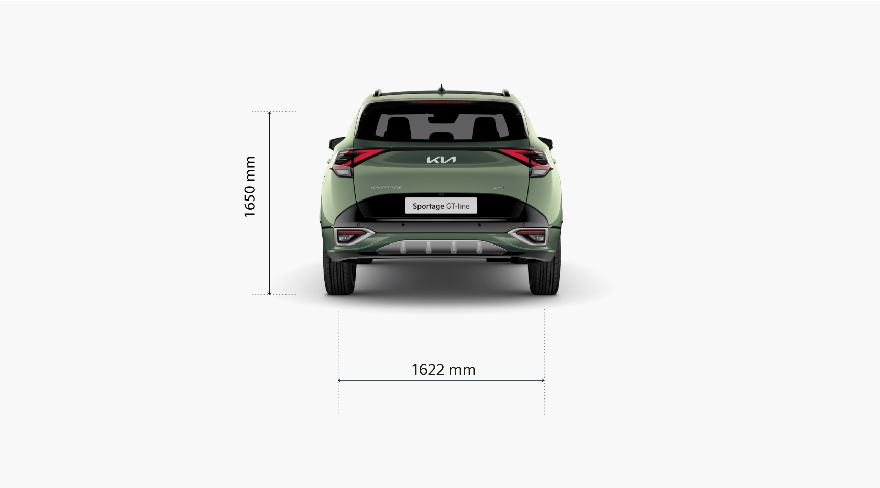 Kia Sportage, Abmessungen, Heckansicht