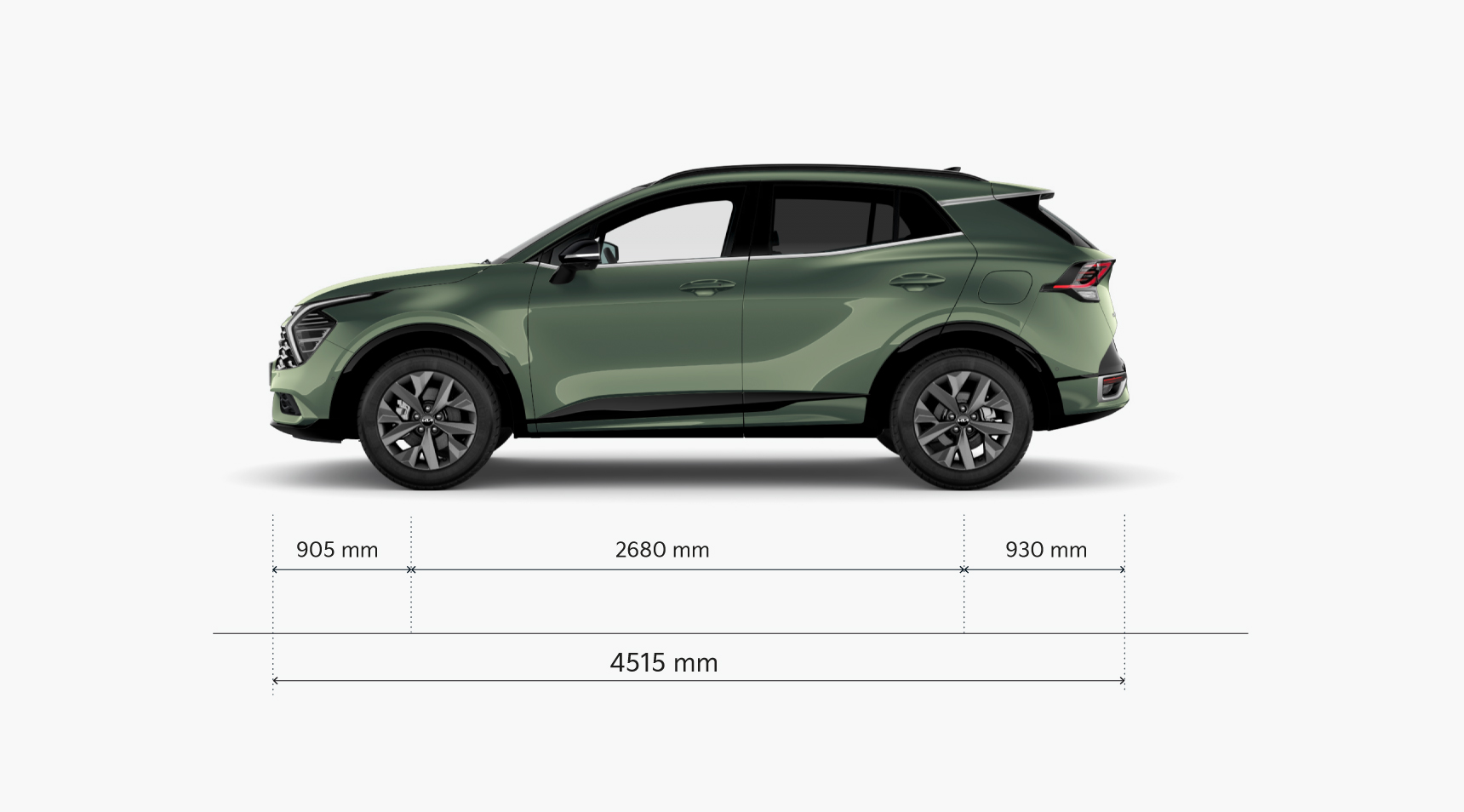 Kia Sportage, Abmessungen, Seitenansicht