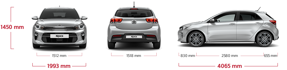 Stærðir Kia Rio