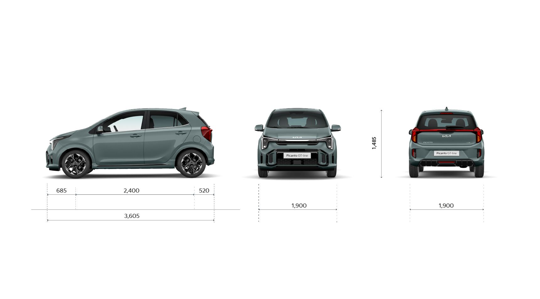 The new Kia Picanto dimensions